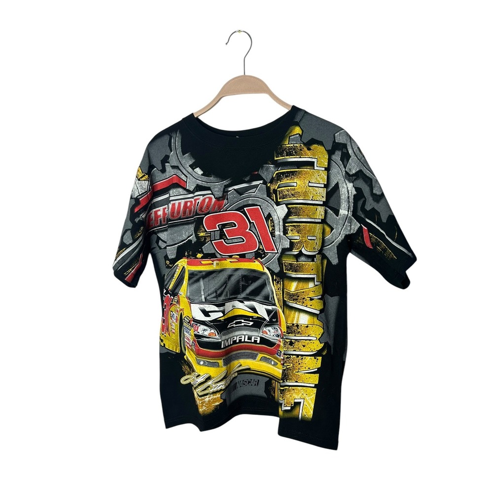 VTG Chase Jeff Burton 13 graphic t-shirt AOP double sided sz Medium CAT cotton